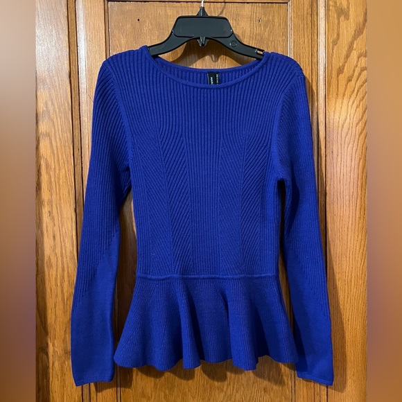 Marciano Women’s Long Sleeve Royal Blue Peplum Sweater Size Small Looks Like New - Picture 1 of 7